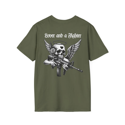 'Lover & a Fighter' Triggered Tee Military Green