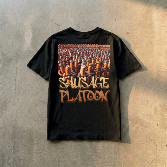 'Sausage Platoon' Triggered Tee Black