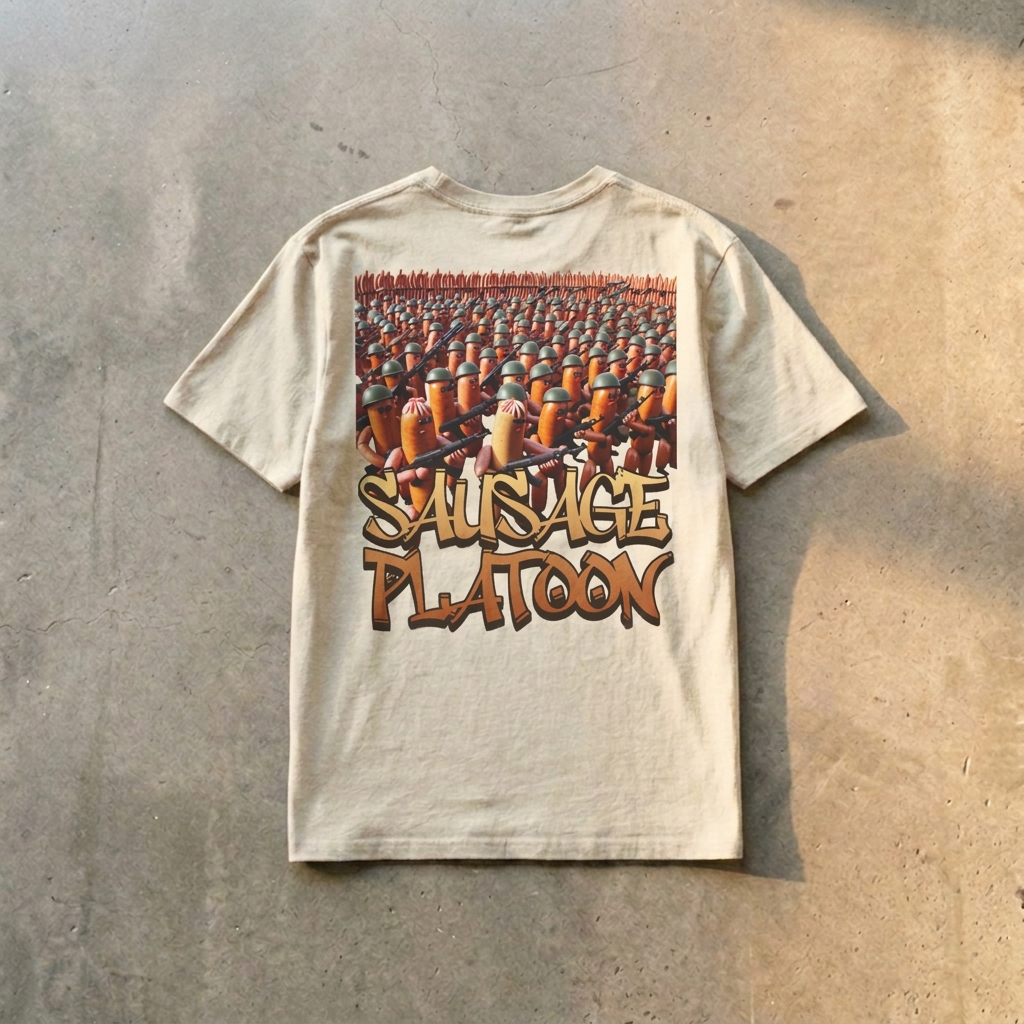 'Sausage Platoon' Triggered Tee Cream
