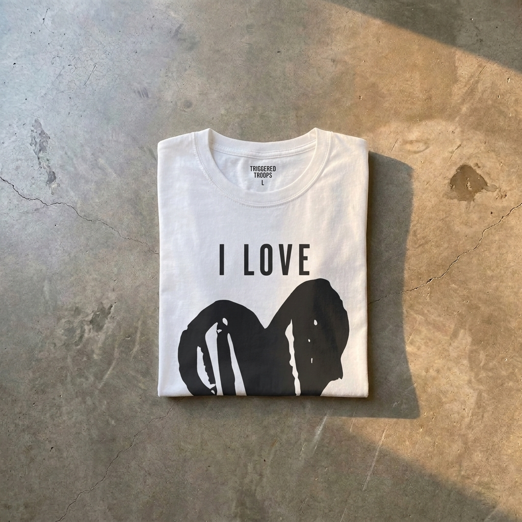 'I love Barracks Bunnies' Triggered Tee White