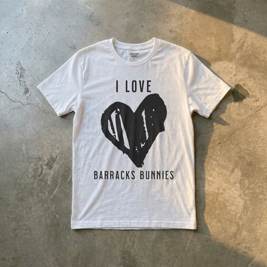 'I love Barracks Bunnies' Triggered Tee White
